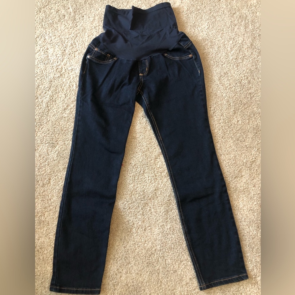 Dark blue maternity jeans